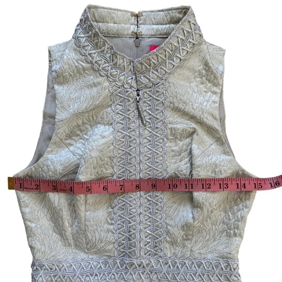 LILLY PULITZER 00 Franci Dress Seaside Grey Full Bloom Brocade NWT - Picture 13 of 16